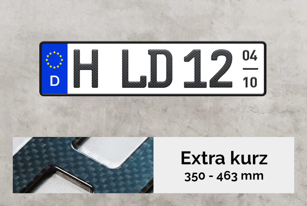 3D-Kennzeichen XS in matter Carbon-Optik