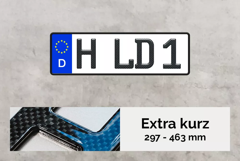 3D-Kennzeichen XS in Carbon-Optik