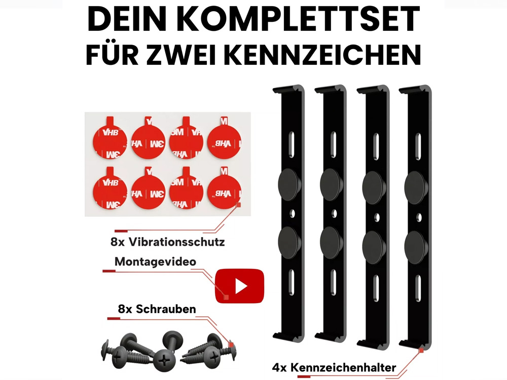 2 x IVALITY Klick-Kennzeichenhalter