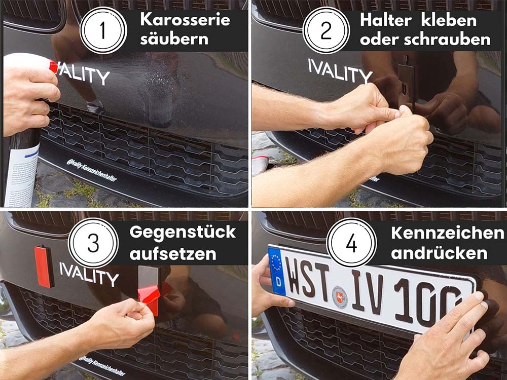 2 x Platelock Kennzeichenhalter 