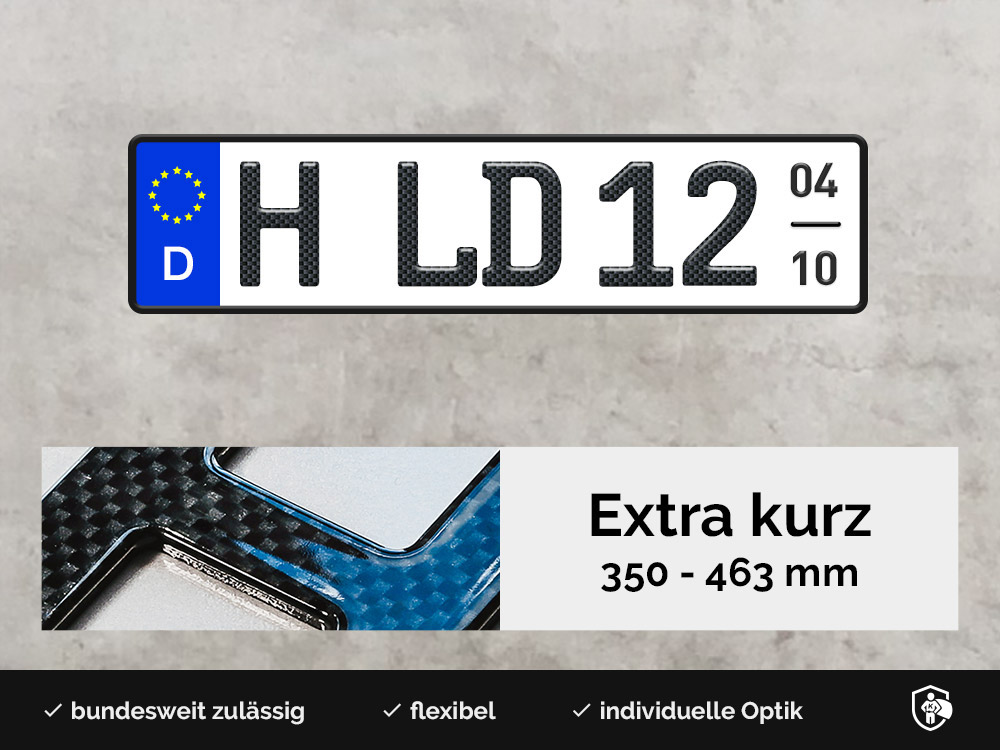 3D-Saisonkennzeichen XS in Carbon-Optik