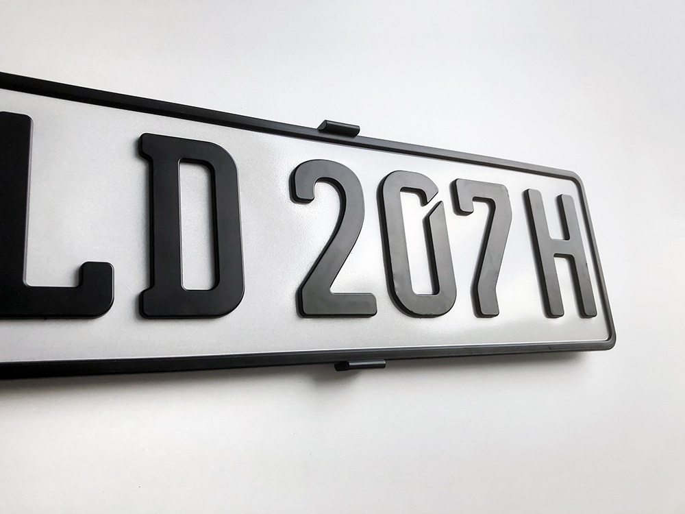 3D Kennzeichen in schwarzmatt